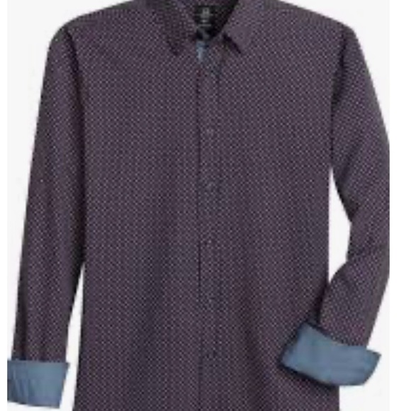 Men's Casual Button Down Shirt - Navy and Light Blue - Picture 1 of 7